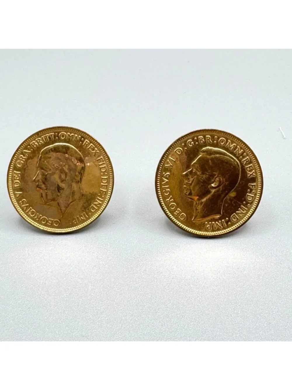 Vintage British Large Penny Cufflinks 12k GF Findings Unique Coin Money 30mm